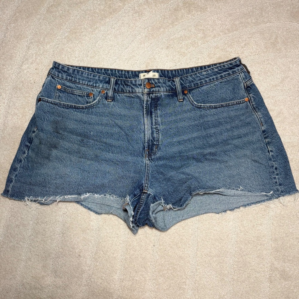 Madewell The Curvy Perfect Jean Short 22W Medium Wash Denim Cutoff Shorts Womens